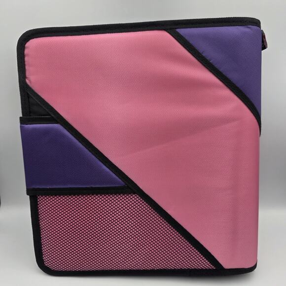 CASE-IT THE OPEN TAB 3-Ring Binder Notebook 2” Multi Pocket File PouchExpandPInk - Picture 2 of 4